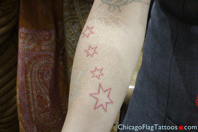 Laurie Freivogel - Chicago Flag Tattoo
