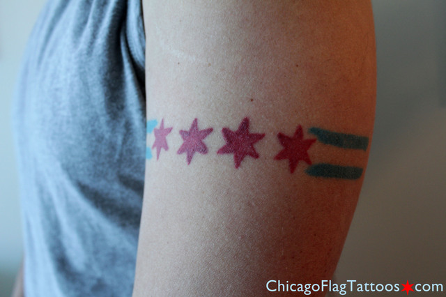 Brad Lash Chicago Flag tattoo