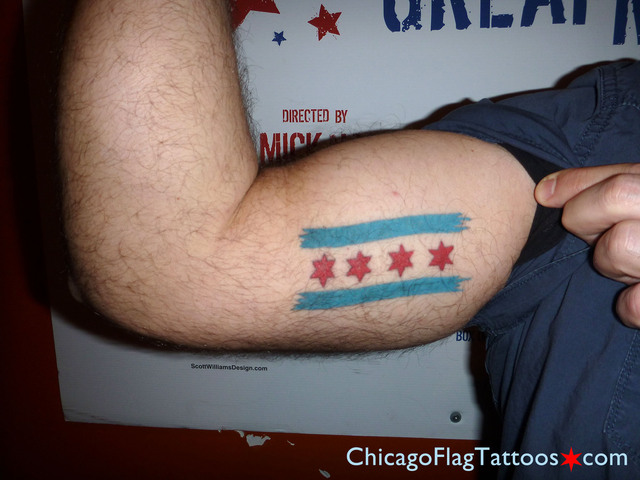 Tim Chidester Chicago Flag tattoo