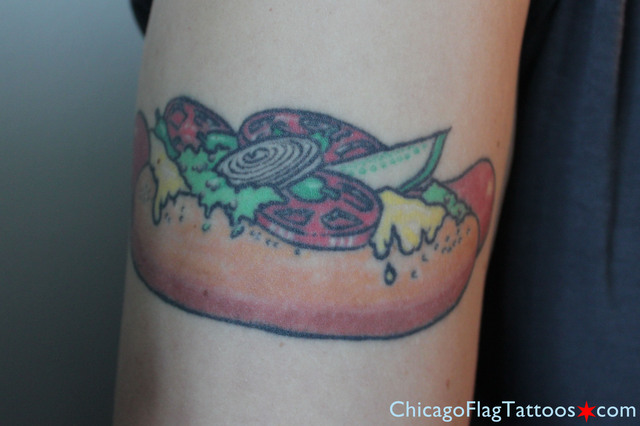 Zoelle Fishman hot dog tattoo