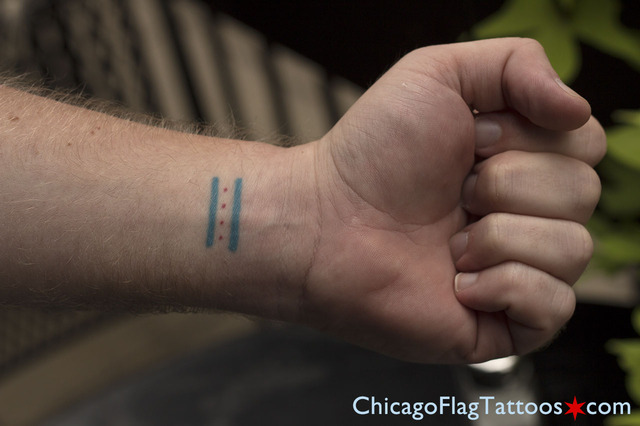 Erin Pallesen's Chicago flag tattoo