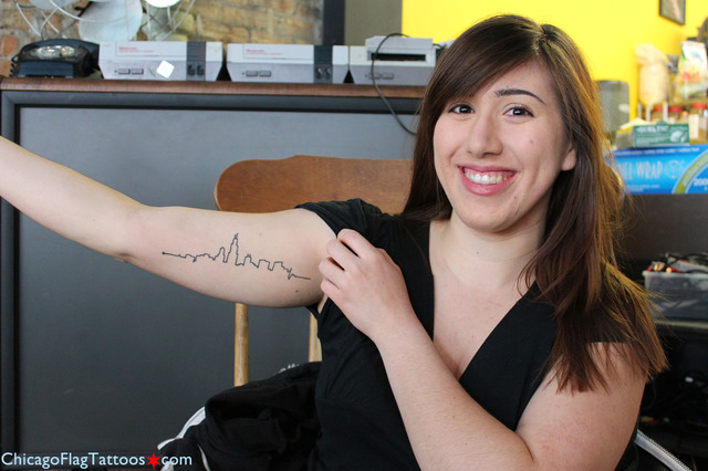 Cassie Brucci Chicago skyline tattoo