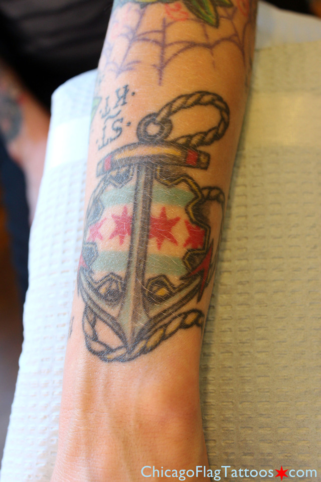 Jen Trok Chicago flag tattoo