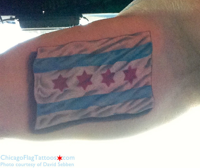 David Sebben Chicago Flag Tattoo