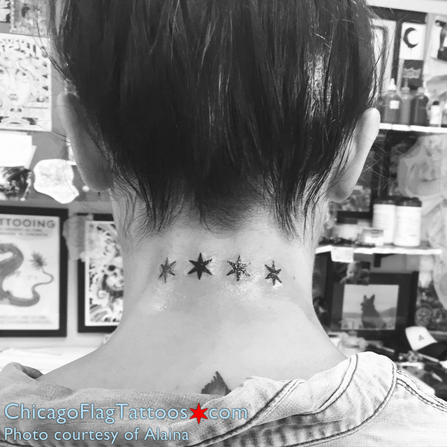 Alaina Chicago Flag Tattoo