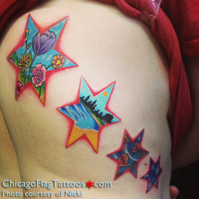 Nicki Chicago Flag Tattoo