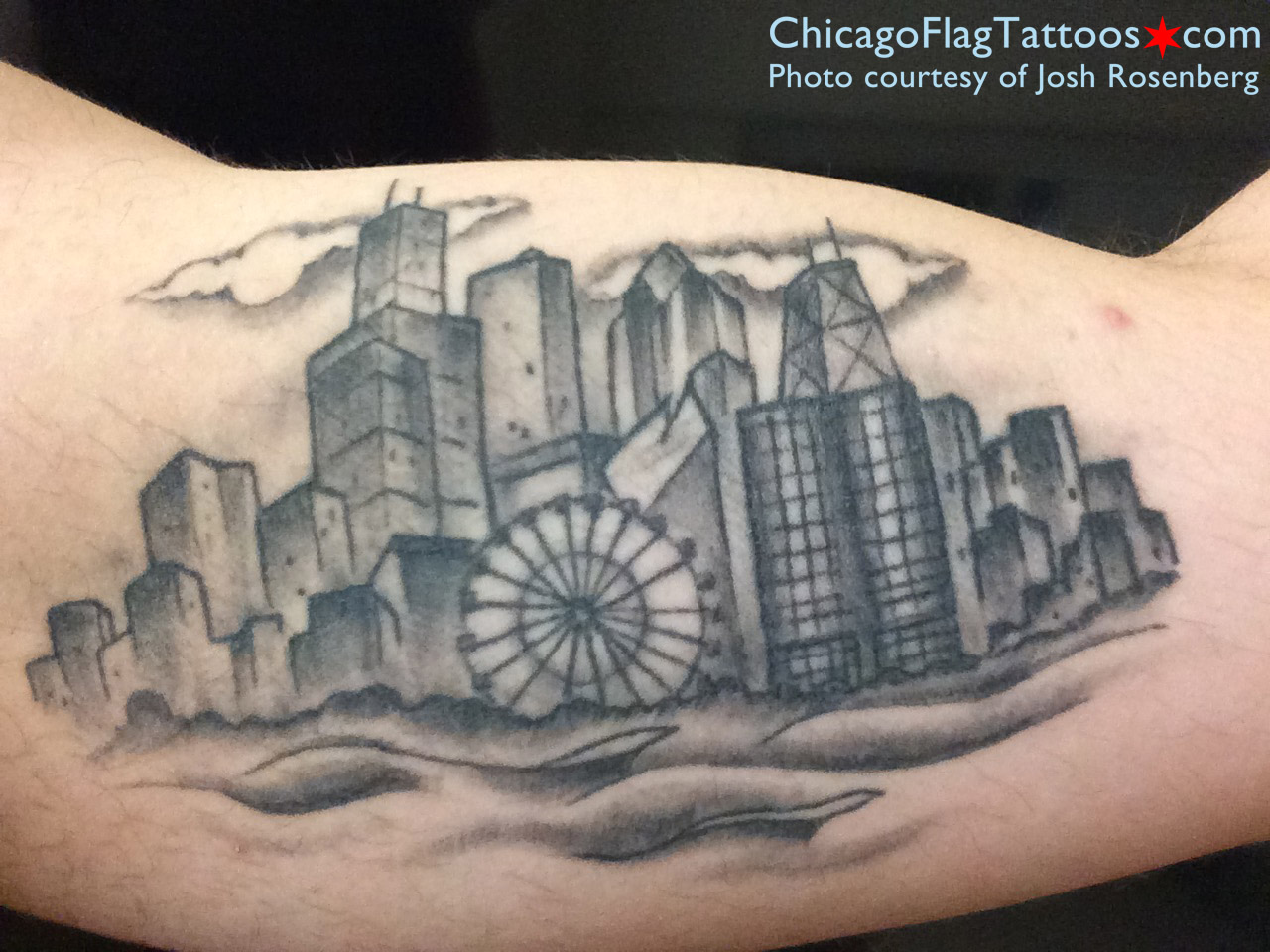 chicago flag skyline tattoo