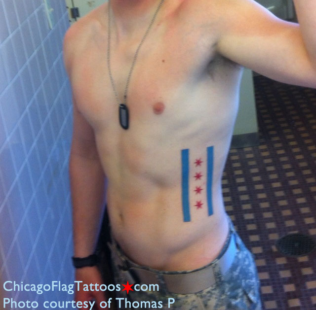 Thomas P Chicago flag tattoo