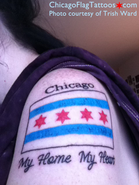 Trish Ward Chicago flag tattoo